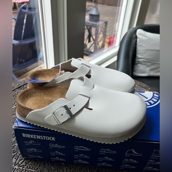 BIRKENSTOCK BOSTON BS SUPER GRIP CLOGS IN WHITE 36 5 - Picture 2 of 11